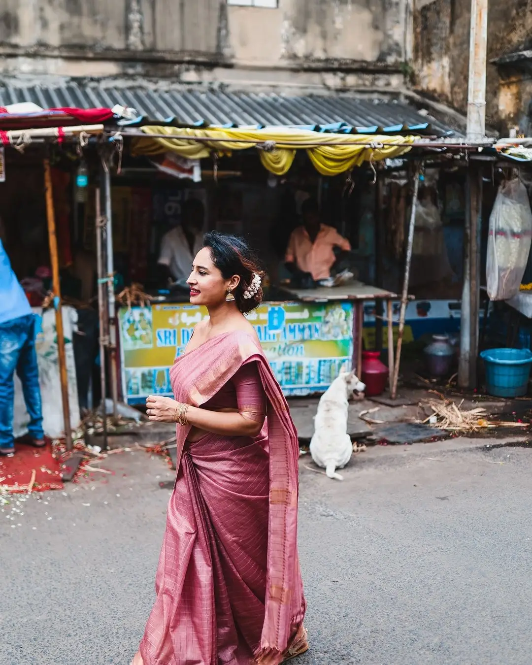 Pooja Ramachandran In Traditional Pink Saree